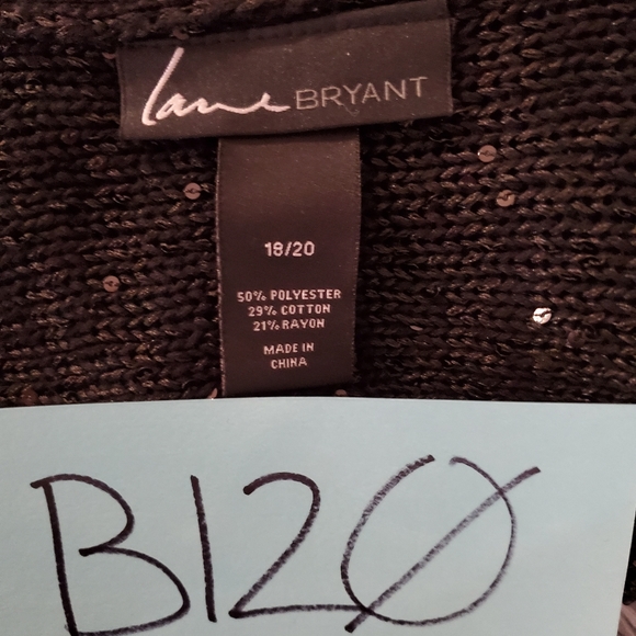 Lane Bryant Black Sequin Cropped Cardigan - Picture 7 of 8